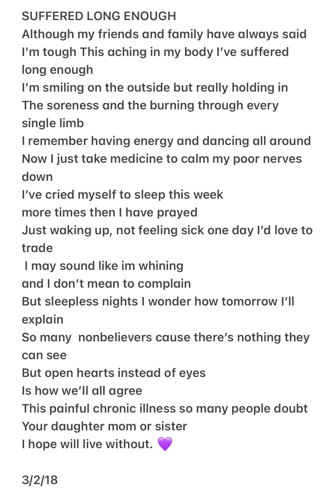 Suffered long enough