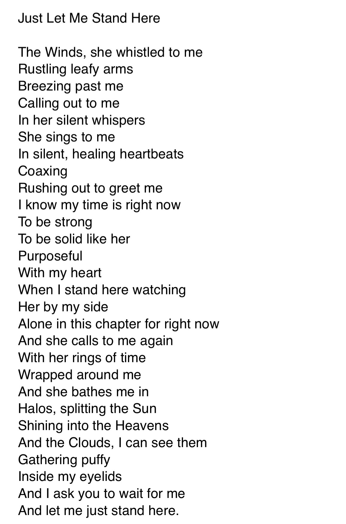 Therese Pope Just Let Me Stand Here